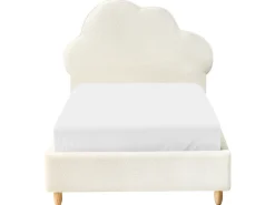 Outlet Łóżko dziecięce Chmurka Boucle BELLEVUE 90 x 200 cm Złamana biel Dzieci Wszystkie Meble I Akcesoria Dziecięce|Łóżka Tapicerowane