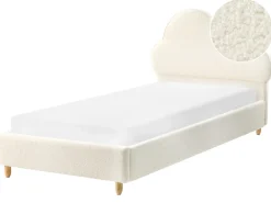 Outlet Łóżko dziecięce Chmurka Boucle BELLEVUE 90 x 200 cm Złamana biel Dzieci Wszystkie Meble I Akcesoria Dziecięce|Łóżka Tapicerowane