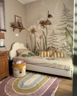 Outlet Łóżko dziecięce Chmurka Boucle BELLEVUE 90 x 200 cm Złamana biel Dzieci Wszystkie Meble I Akcesoria Dziecięce|Łóżka Tapicerowane