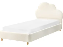 Outlet Łóżko dziecięce Chmurka Boucle BELLEVUE 90 x 200 cm Złamana biel Dzieci Wszystkie Meble I Akcesoria Dziecięce|Łóżka Tapicerowane