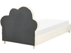 Best Łóżko dziecięce Chmurka Welur BELLEVUE 90 x 200 cm Jasnobeżowy Dzieci Wszystkie Meble I Akcesoria Dziecięce|Łóżka Tapicerowane