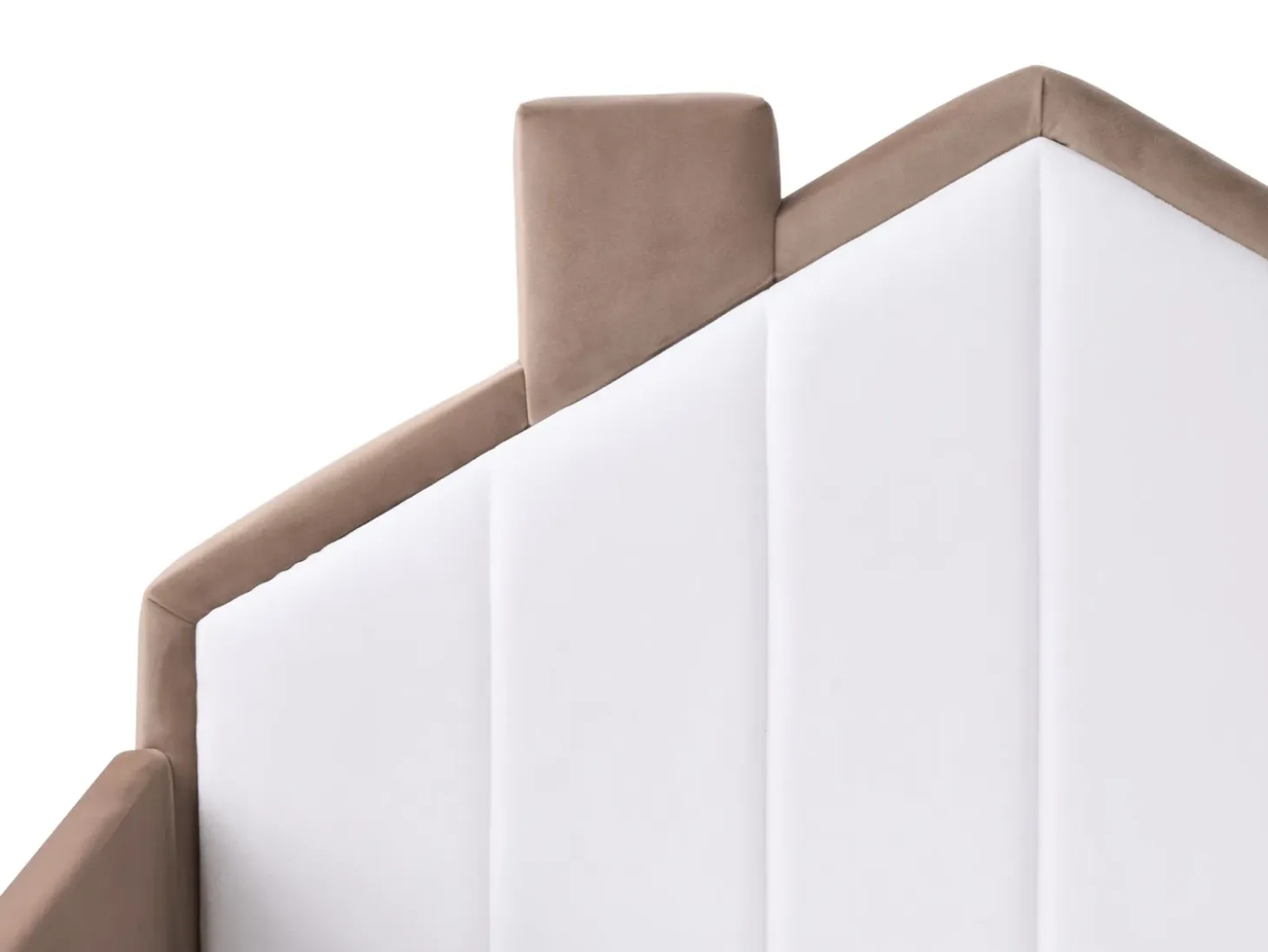 Outlet Łóżko dziecięce Domek Welur KERVAN 90 x 200 cm Jasnobrązowy Dzieci Wszystkie Meble I Akcesoria Dziecięce|Łóżka Tapicerowane