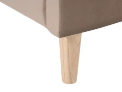 Outlet Łóżko dziecięce Domek Welur KERVAN 90 x 200 cm Jasnobrązowy Dzieci Wszystkie Meble I Akcesoria Dziecięce|Łóżka Tapicerowane