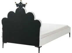 Online Łóżko dziecięce Korona Welur RUBIAN 90 x 200 cm Z LED Biały Dzieci Wszystkie Meble I Akcesoria Dziecięce|Łóżka Tapicerowane