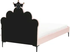 Łóżko dziecięce Korona Welur RUBIAN 90 x 200 cm Z LED Różowy Dzieci Wszystkie Meble I Akcesoria Dziecięce|Łóżka Tapicerowane