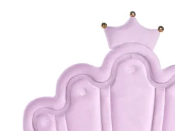 Discount Łóżko dziecięce Korona Welur RUBIAN 90 x 200 cm Z LED Fioletowy Dzieci Wszystkie Meble I Akcesoria Dziecięce|Łóżka Tapicerowane