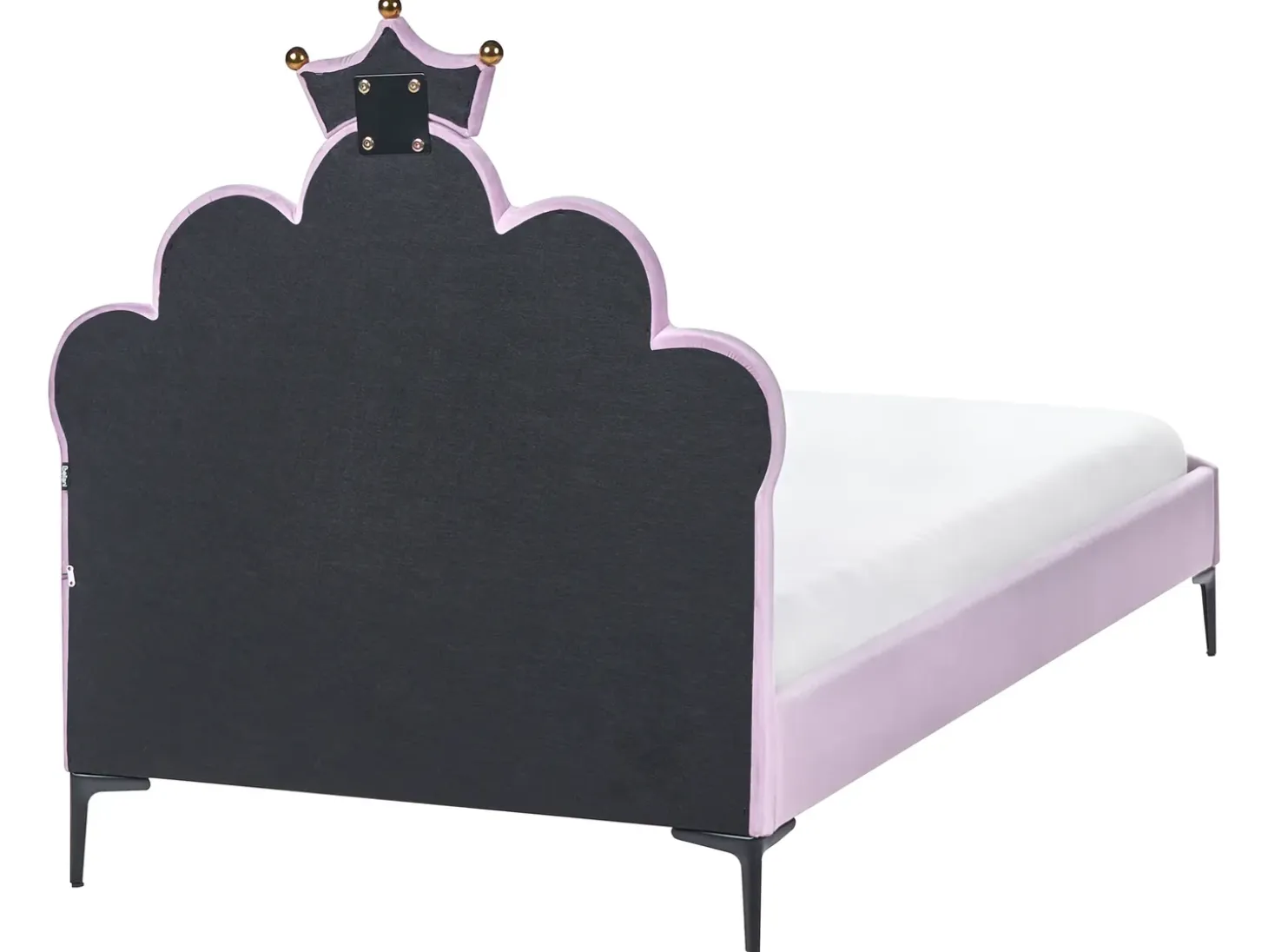 Discount Łóżko dziecięce Korona Welur RUBIAN 90 x 200 cm Z LED Fioletowy Dzieci Wszystkie Meble I Akcesoria Dziecięce|Łóżka Tapicerowane