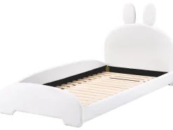 Online Łóżko dziecięce Królik Boucle PERROS 90 x 200 cm Złamana biel Dzieci Wszystkie Meble I Akcesoria Dziecięce|Łóżka Tapicerowane