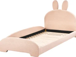 Łóżko dziecięce Królik Boucle PERROS 90 x 200 cm Dzieci Wszystkie Meble I Akcesoria Dziecięce|Łóżka Tapicerowane