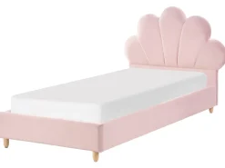 Clearance Łóżko dziecięce Muszla Welur NEULISE 90 x 200 cm Różowy Dzieci Wszystkie Meble I Akcesoria Dziecięce|Łóżka Tapicerowane