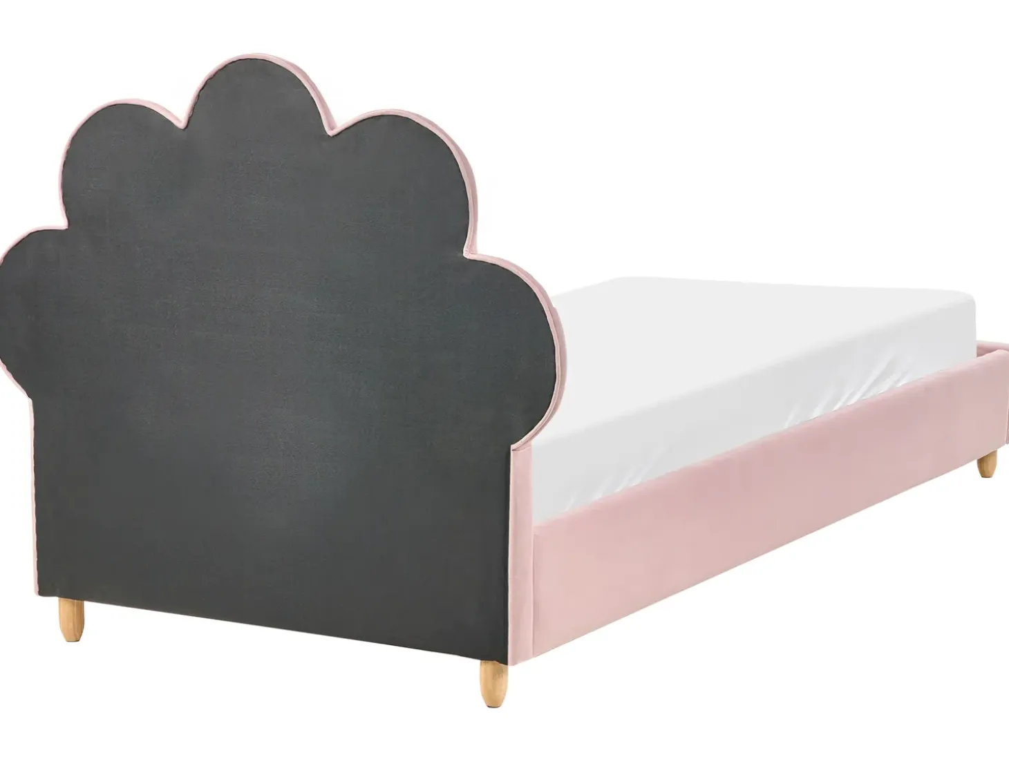 Clearance Łóżko dziecięce Muszla Welur NEULISE 90 x 200 cm Różowy Dzieci Wszystkie Meble I Akcesoria Dziecięce|Łóżka Tapicerowane