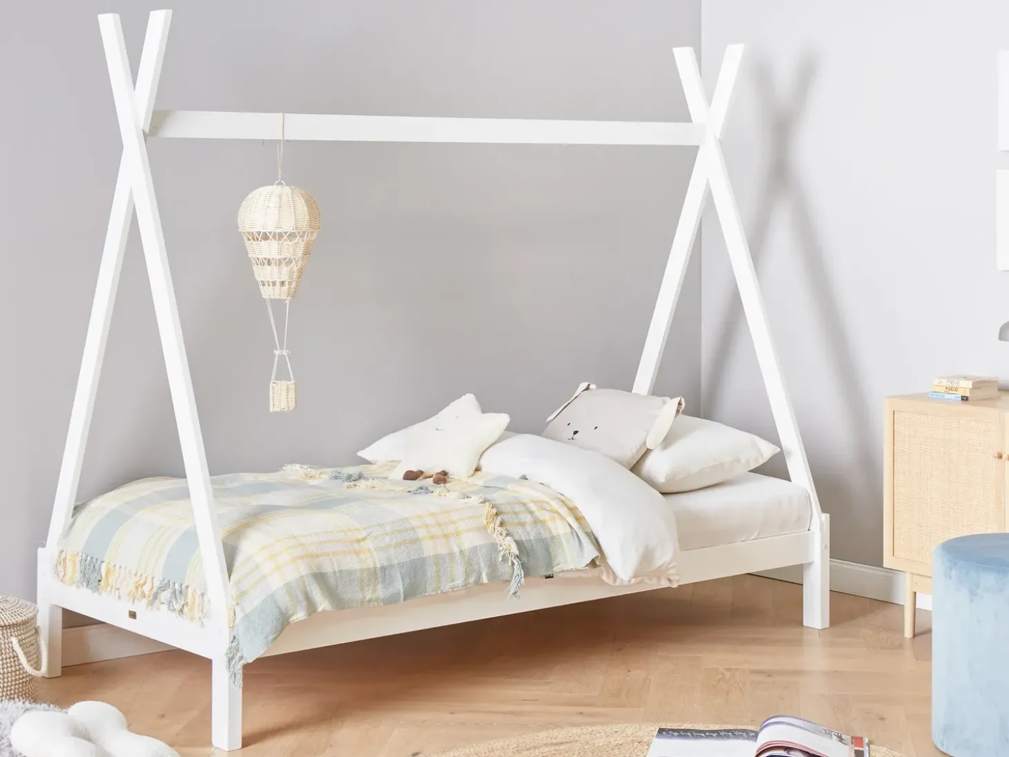 Clearance Tipi Drewno sosnowe DEVAY 90 x 200 cm Dzieci Łóżka Drewniane|Wszystkie Meble I Akcesoria Dziecięce