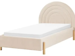 New Welur ANET 90 x 200 cm Beżowy Dzieci Wszystkie Meble I Akcesoria Dziecięce|Łóżka Tapicerowane