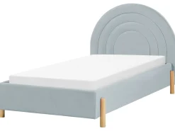 Outlet Welur ANET 90 x 200 cm Błękitny Dzieci Wszystkie Meble I Akcesoria Dziecięce|Łóżka Tapicerowane