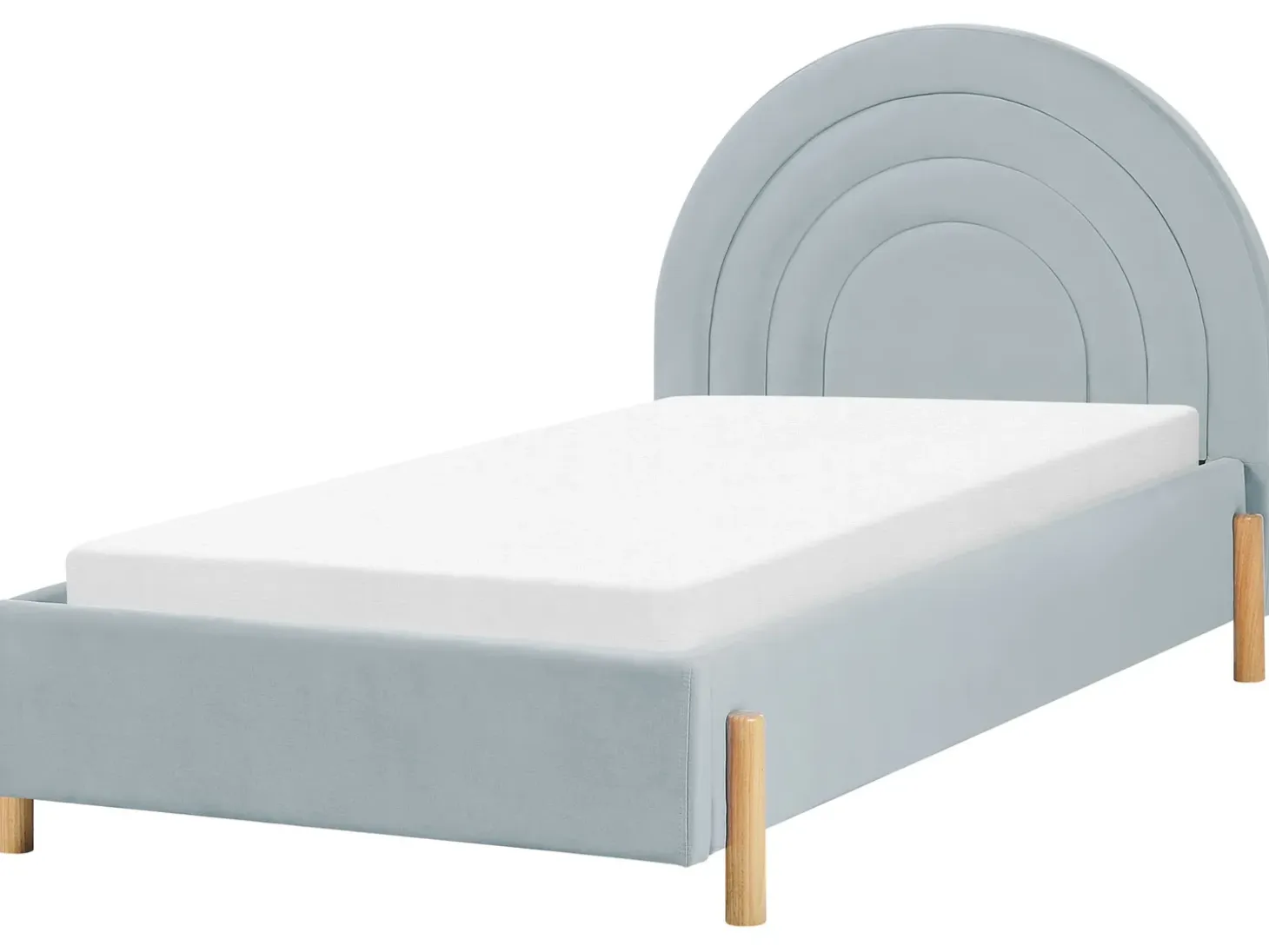 Outlet Welur ANET 90 x 200 cm Błękitny Dzieci Wszystkie Meble I Akcesoria Dziecięce|Łóżka Tapicerowane