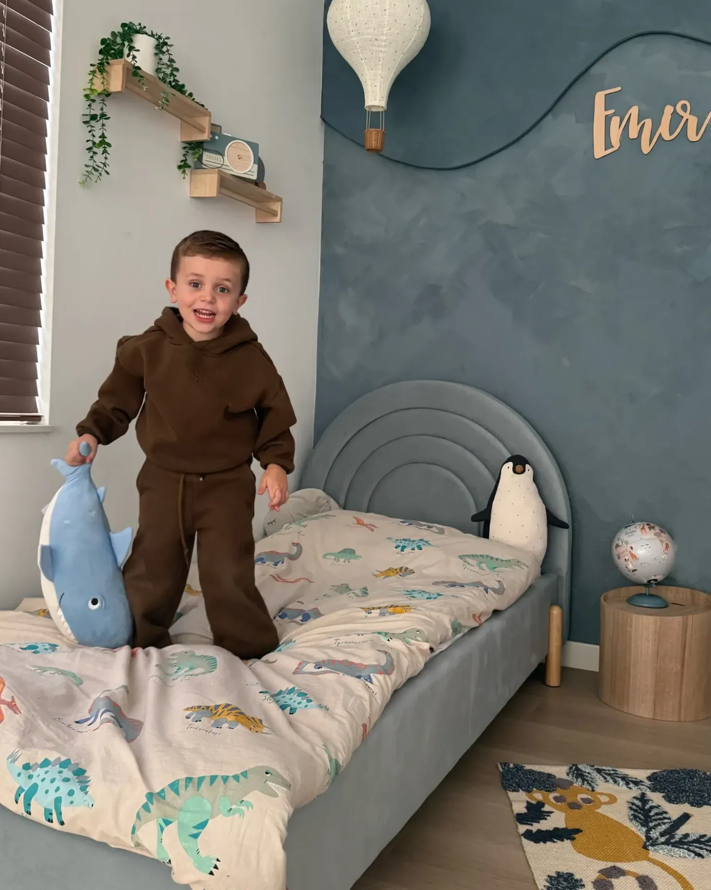 Outlet Welur ANET 90 x 200 cm Błękitny Dzieci Wszystkie Meble I Akcesoria Dziecięce|Łóżka Tapicerowane