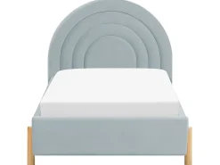 Outlet Welur ANET 90 x 200 cm Błękitny Dzieci Wszystkie Meble I Akcesoria Dziecięce|Łóżka Tapicerowane