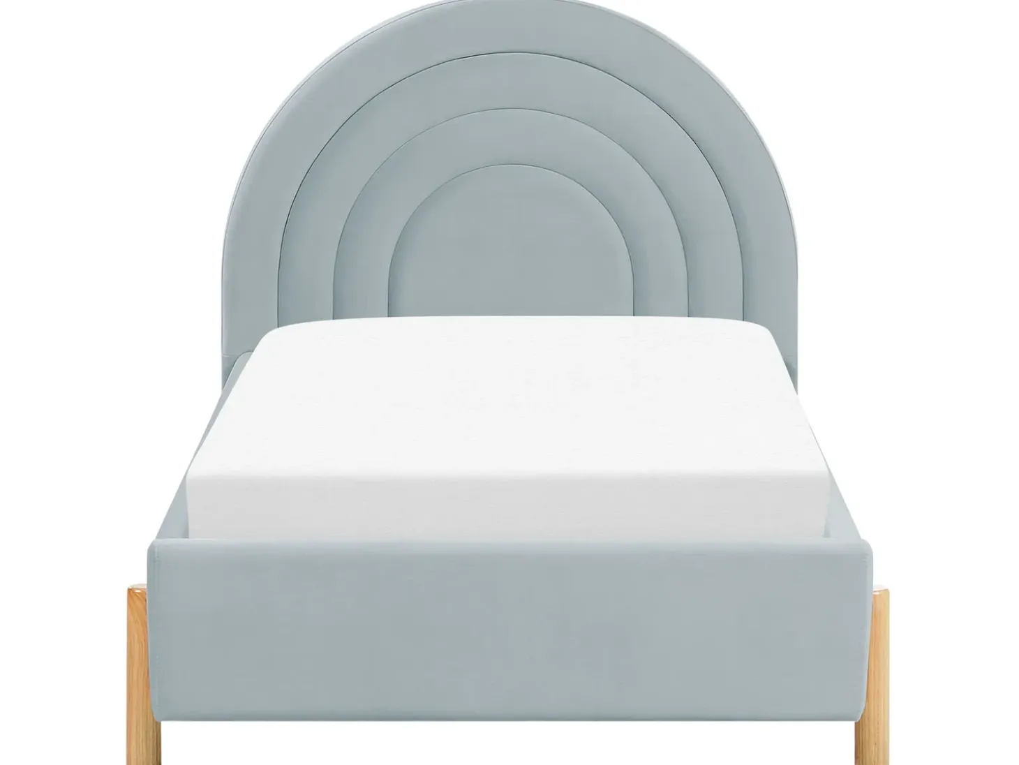 Outlet Welur ANET 90 x 200 cm Błękitny Dzieci Wszystkie Meble I Akcesoria Dziecięce|Łóżka Tapicerowane