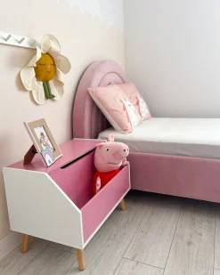 Best Welur ANET 90 x 200 cm Różowy Dzieci Wszystkie Meble I Akcesoria Dziecięce|Łóżka Tapicerowane