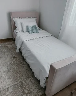 Best Łóżko dziecięce Welur TEENIE 90 x 200 cm Pastelowy róż Dzieci Wszystkie Meble I Akcesoria Dziecięce|Łóżka Tapicerowane