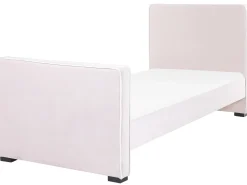 Best Łóżko dziecięce Welur TEENIE 90 x 200 cm Pastelowy róż Dzieci Wszystkie Meble I Akcesoria Dziecięce|Łóżka Tapicerowane