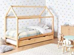 Clearance Łóżko dziecięce wysuwane Drewno sosnowe CRILLON 90 x 200 cm Jasno Dzieci Łóżka Wysuwane I Dzienne|Łóżka Drewniane