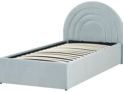 Clearance ANET Welur Błękitny 90 x 200 cm Dzieci Łóżka Z Pojemnikiem|Wszystkie Meble I Akcesoria Dziecięce