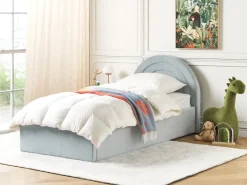 Clearance ANET Welur Błękitny 90 x 200 cm Dzieci Łóżka Z Pojemnikiem|Wszystkie Meble I Akcesoria Dziecięce
