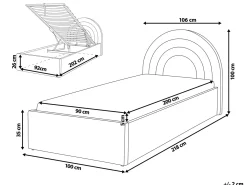 Clearance Łóżko dziecięce z pojemnikiem ANET Boucle Złamana biel 90 x 200 cm Dzieci Łóżka Z Pojemnikiem|Wszystkie Meble I Akcesoria Dziecięce