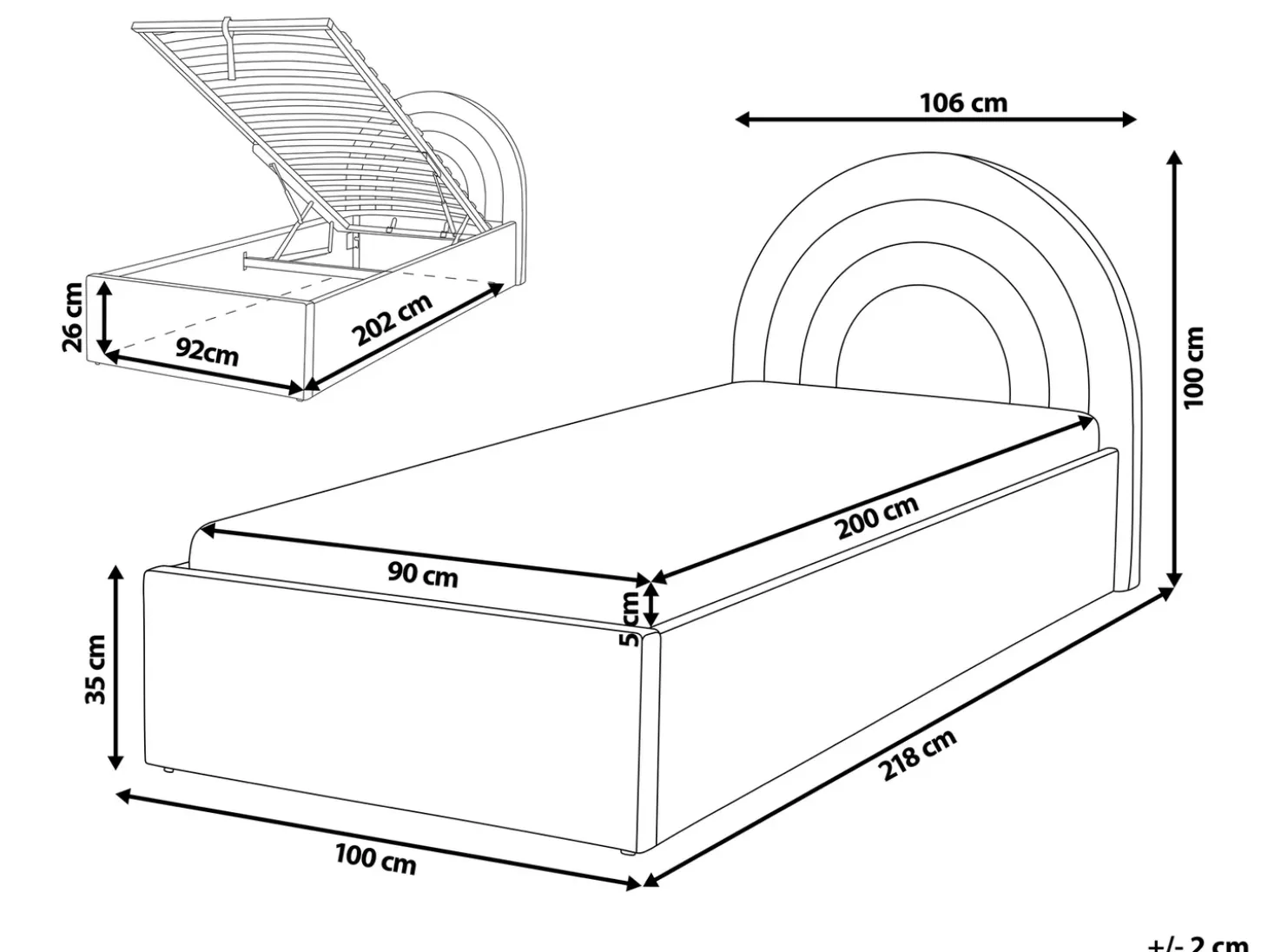 Discount ANET 90 x 200 cm Dzieci Łóżka Z Pojemnikiem|Wszystkie Meble I Akcesoria Dziecięce