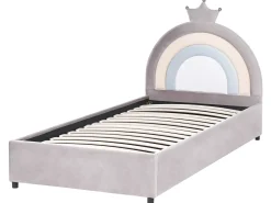 Discount Łóżko dziecięce z pojemnikiem GRISETOT Welur Szary 90 x 200 cm Dzieci Łóżka Z Pojemnikiem|Wszystkie Meble I Akcesoria Dziecięce
