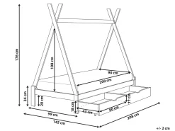 Discount Tipi Drewno sosnowe DEVAY 90 x 200 cm Dzieci Łóżka Drewniane|Wszystkie Meble I Akcesoria Dziecięce