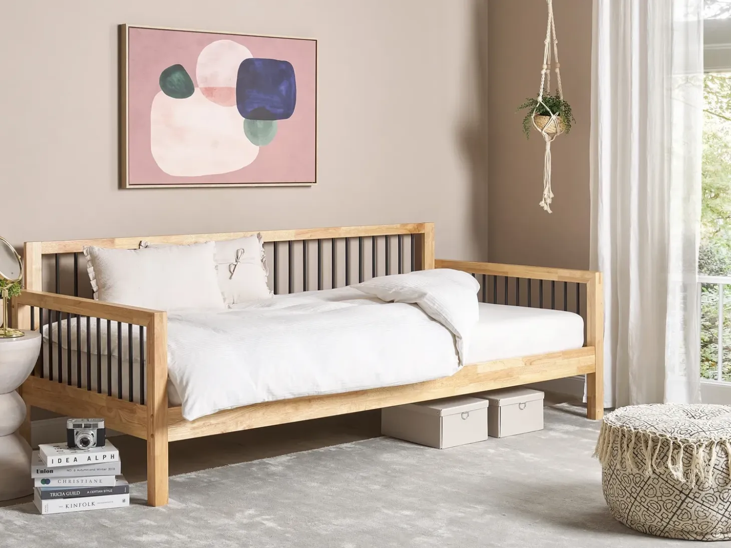 Clearance Łóżko dzienne Drewno TRICOT 90 x 200 cm Jasnobrązowy Łóżka Wysuwane I Dzienne|Wszystkie Łóżka