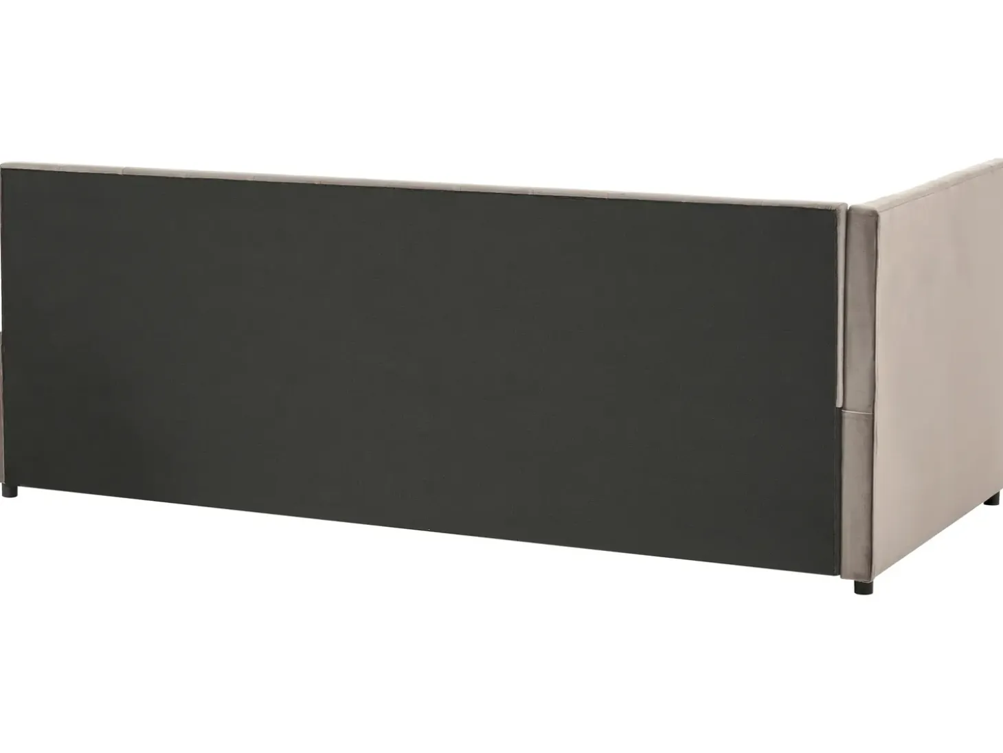 Clearance Łóżko dzienne Welur LISIEUX 90 x 200 cm Beżowoszary Łóżka Tapicerowane|Łóżka Wysuwane I Dzienne