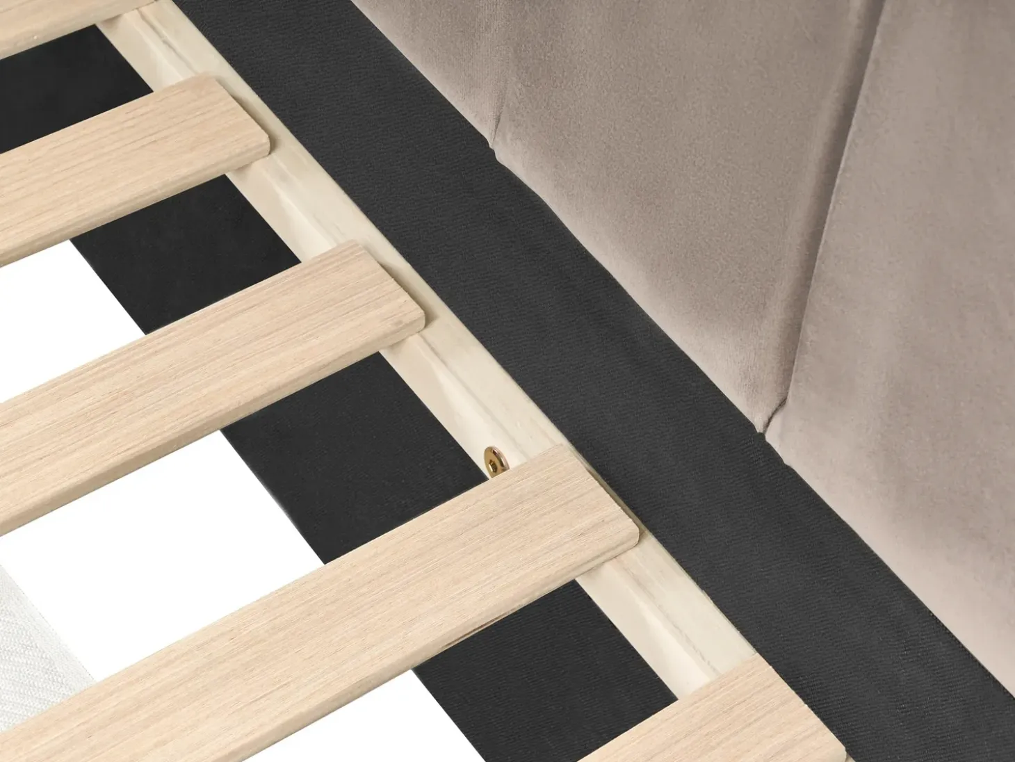 Clearance Łóżko dzienne Welur LISIEUX 90 x 200 cm Beżowoszary Łóżka Tapicerowane|Łóżka Wysuwane I Dzienne