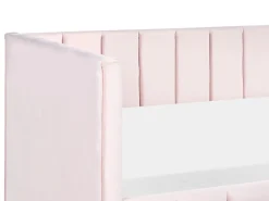Hot Łóżko dzienne Welur LISIEUX 90 x 200 cm Pastelowy róż Łóżka Tapicerowane|Łóżka Wysuwane I Dzienne