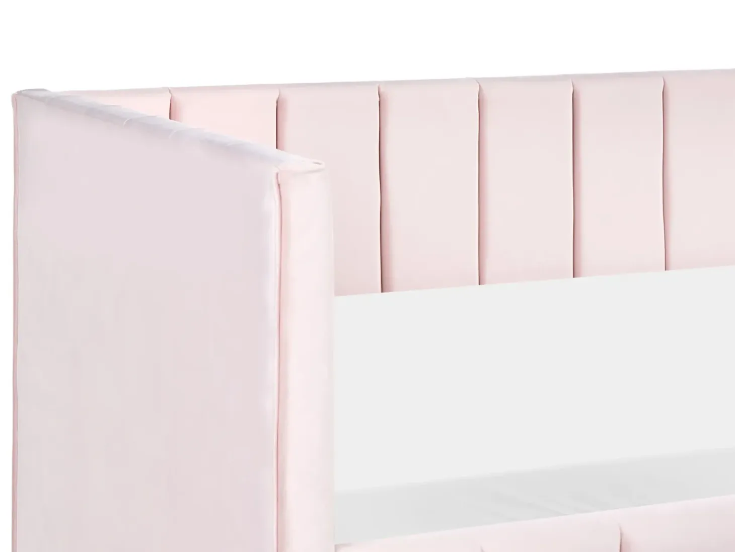 Hot Łóżko dzienne Welur LISIEUX 90 x 200 cm Pastelowy róż Łóżka Tapicerowane|Łóżka Wysuwane I Dzienne