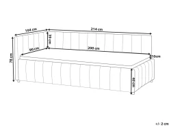 Hot Łóżko dzienne Welur LISIEUX 90 x 200 cm Złamana biel Łóżka Tapicerowane|Łóżka Wysuwane I Dzienne
