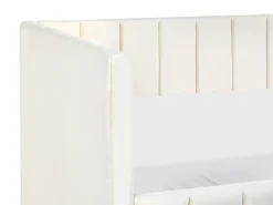 Hot Łóżko dzienne Welur LISIEUX 90 x 200 cm Złamana biel Łóżka Tapicerowane|Łóżka Wysuwane I Dzienne