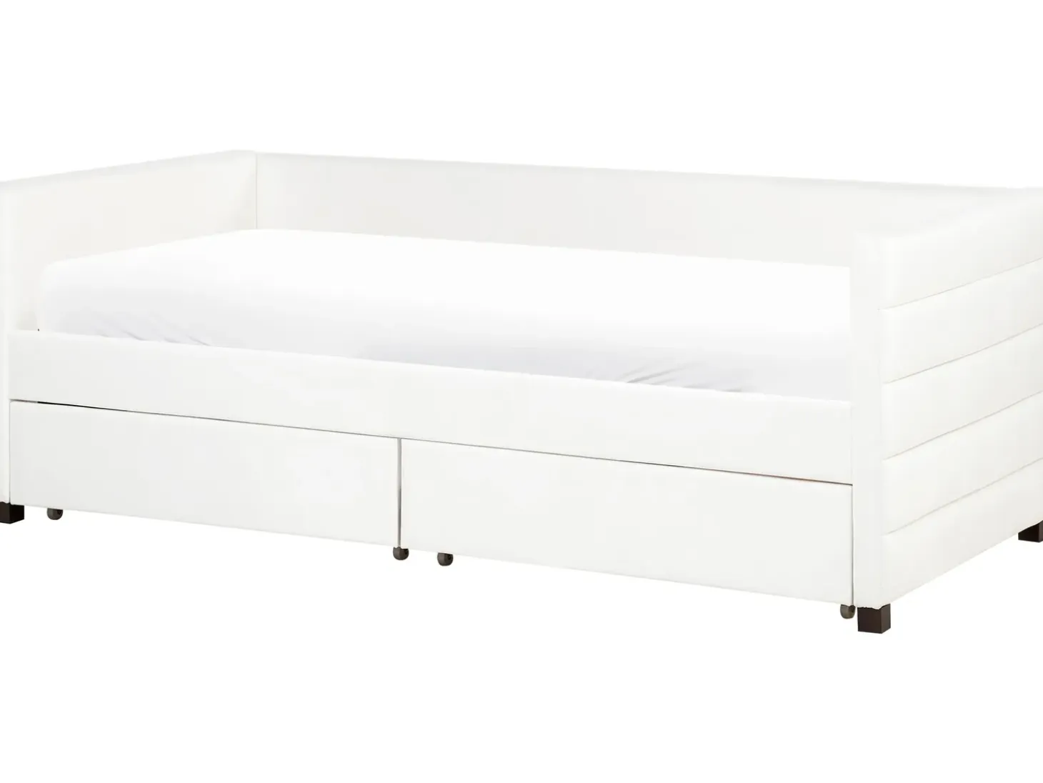 Discount Łóżko dzienne z szufladami MARRAY Welur Złamana biel 90 x 200 cm Łóżka Tapicerowane|Łóżka Z Pojemnikiem