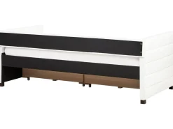 Discount Łóżko dzienne z szufladami MARRAY Welur Złamana biel 90 x 200 cm Łóżka Tapicerowane|Łóżka Z Pojemnikiem