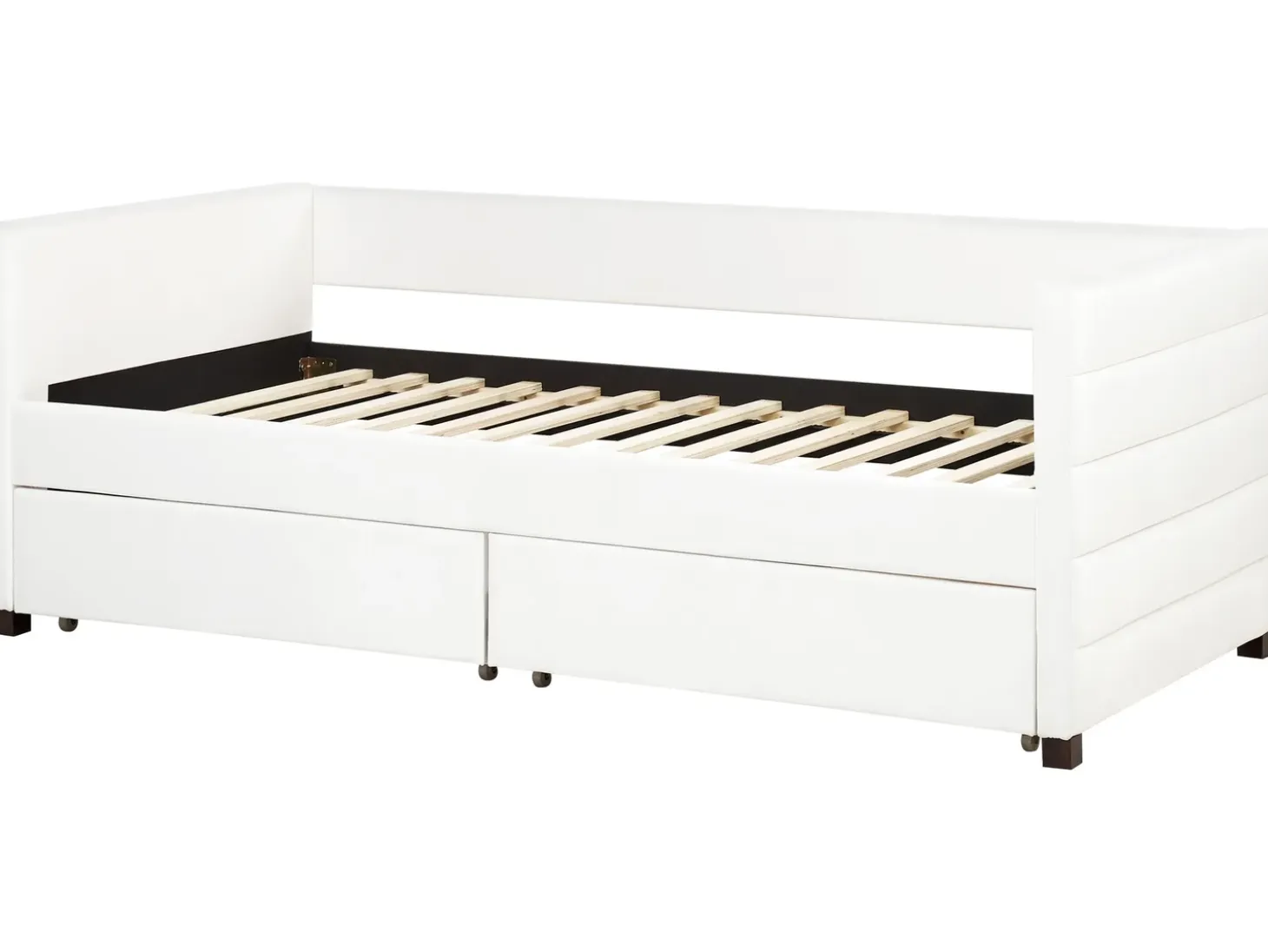 Discount Łóżko dzienne z szufladami MARRAY Welur Złamana biel 90 x 200 cm Łóżka Tapicerowane|Łóżka Z Pojemnikiem