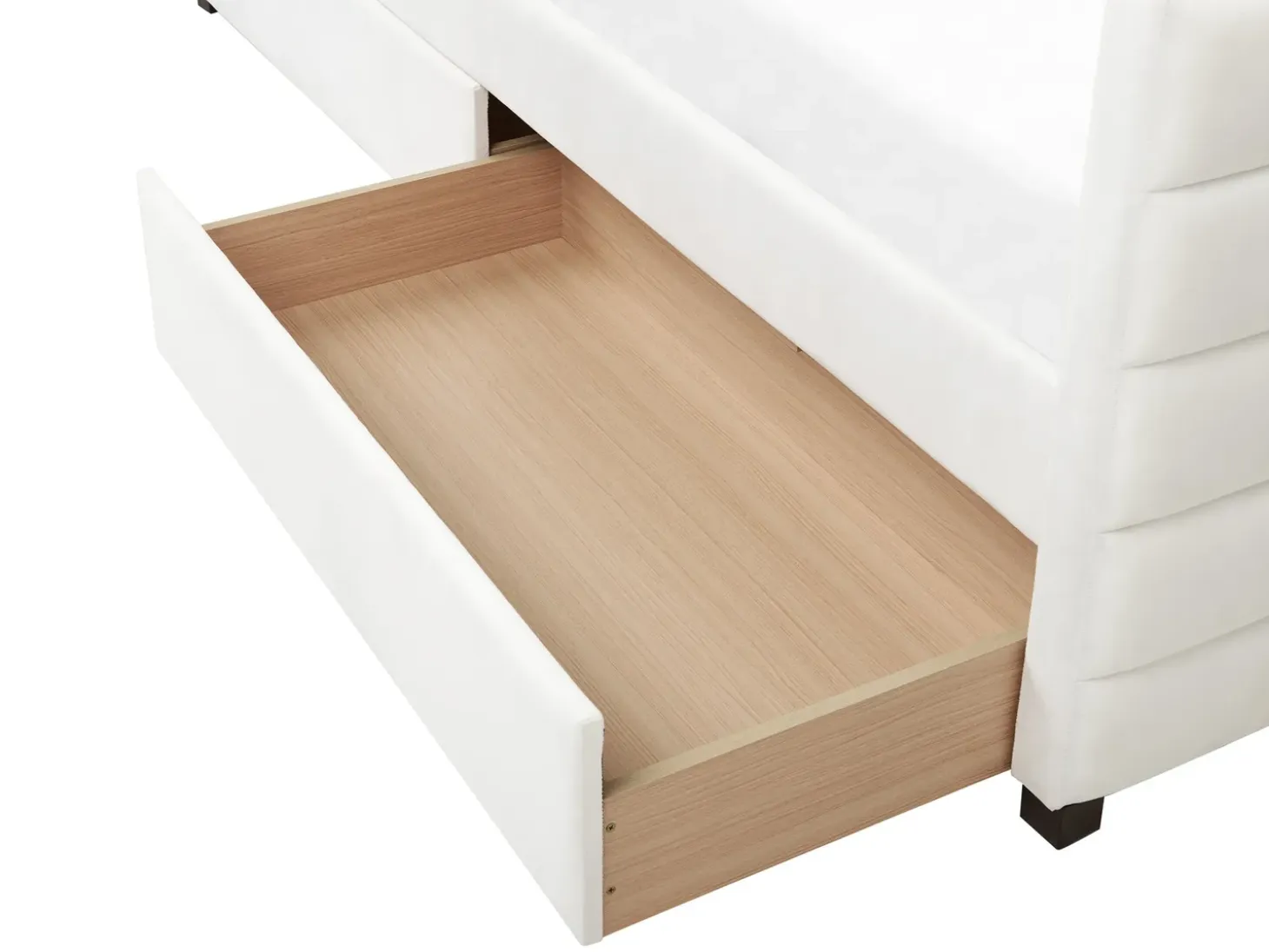 Discount Łóżko dzienne z szufladami MARRAY Welur Złamana biel 90 x 200 cm Łóżka Tapicerowane|Łóżka Z Pojemnikiem