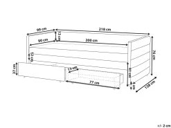 Outlet Łóżko dzienne z szufladami MARRAY Welur Miętowy 90 x 200 cm Łóżka Tapicerowane|Łóżka Wysuwane I Dzienne