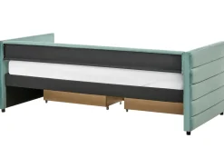Outlet Łóżko dzienne z szufladami MARRAY Welur Miętowy 90 x 200 cm Łóżka Tapicerowane|Łóżka Wysuwane I Dzienne