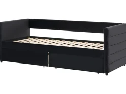 Outlet Łóżko dzienne z szufladami MARRAY Welur 90 x 200 cm Łóżka Tapicerowane|Łóżka Z Pojemnikiem