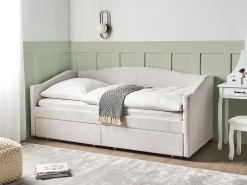 Discount Łóżko dzienne z szufladami VITTEL Jasno 90 x 200 cm Łóżka Tapicerowane|Łóżka Wysuwane I Dzienne