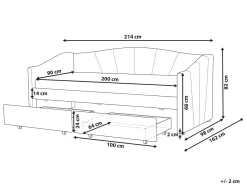 Online Łóżko dzienne z szufladami VITTEL 90 x 200 cm Łóżka Tapicerowane|Łóżka Wysuwane I Dzienne