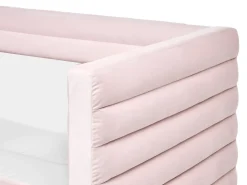 Discount Łóżko dzienne z szufladami Welur MEUDON 90 x 200 cm Pastelowy róż Dzieci Łóżka Wysuwane I Dzienne|Wszystkie Meble I Akcesoria Dziecięce