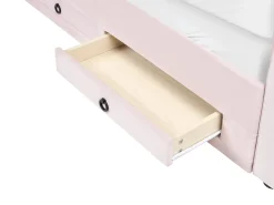 Discount Łóżko dzienne z szufladami Welur MEUDON 90 x 200 cm Pastelowy róż Dzieci Łóżka Wysuwane I Dzienne|Wszystkie Meble I Akcesoria Dziecięce
